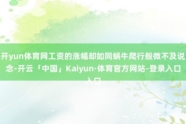 开yun体育网工资的涨幅却如同蜗牛爬行般微不及说念-开云「中国」Kaiyun·体育官方网站-登录入口