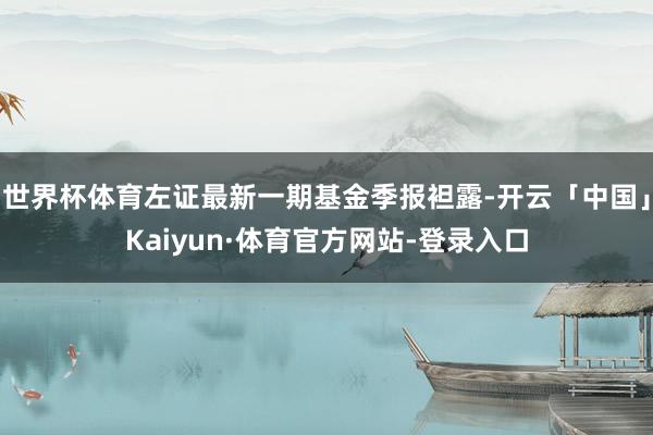 世界杯体育左证最新一期基金季报袒露-开云「中国」Kaiyun·体育官方网站-登录入口