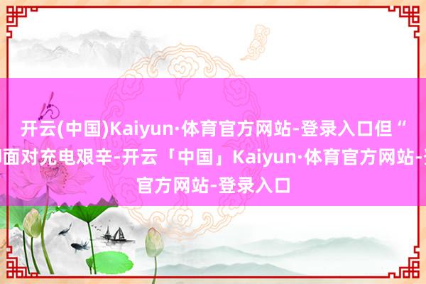 开云(中国)Kaiyun·体育官方网站-登录入口但“北上”却面对充电艰辛-开云「中国」Kaiyun·体育官方网站-登录入口