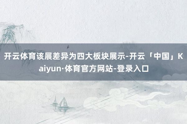 开云体育　　该展差异为四大板块展示-开云「中国」Kaiyun·体育官方网站-登录入口