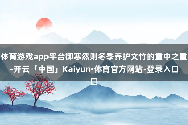 体育游戏app平台御寒然则冬季养护文竹的重中之重-开云「中国」Kaiyun·体育官方网站-登录入口