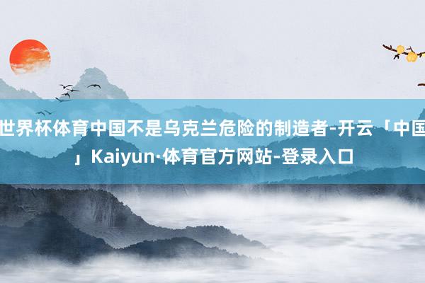 世界杯体育中国不是乌克兰危险的制造者-开云「中国」Kaiyun·体育官方网站-登录入口